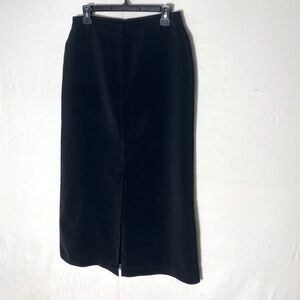 Vintage BGN Black Midi Skirt With Front And Back Center Slits 6